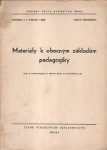 Materiály k obecným základům pedagogiky